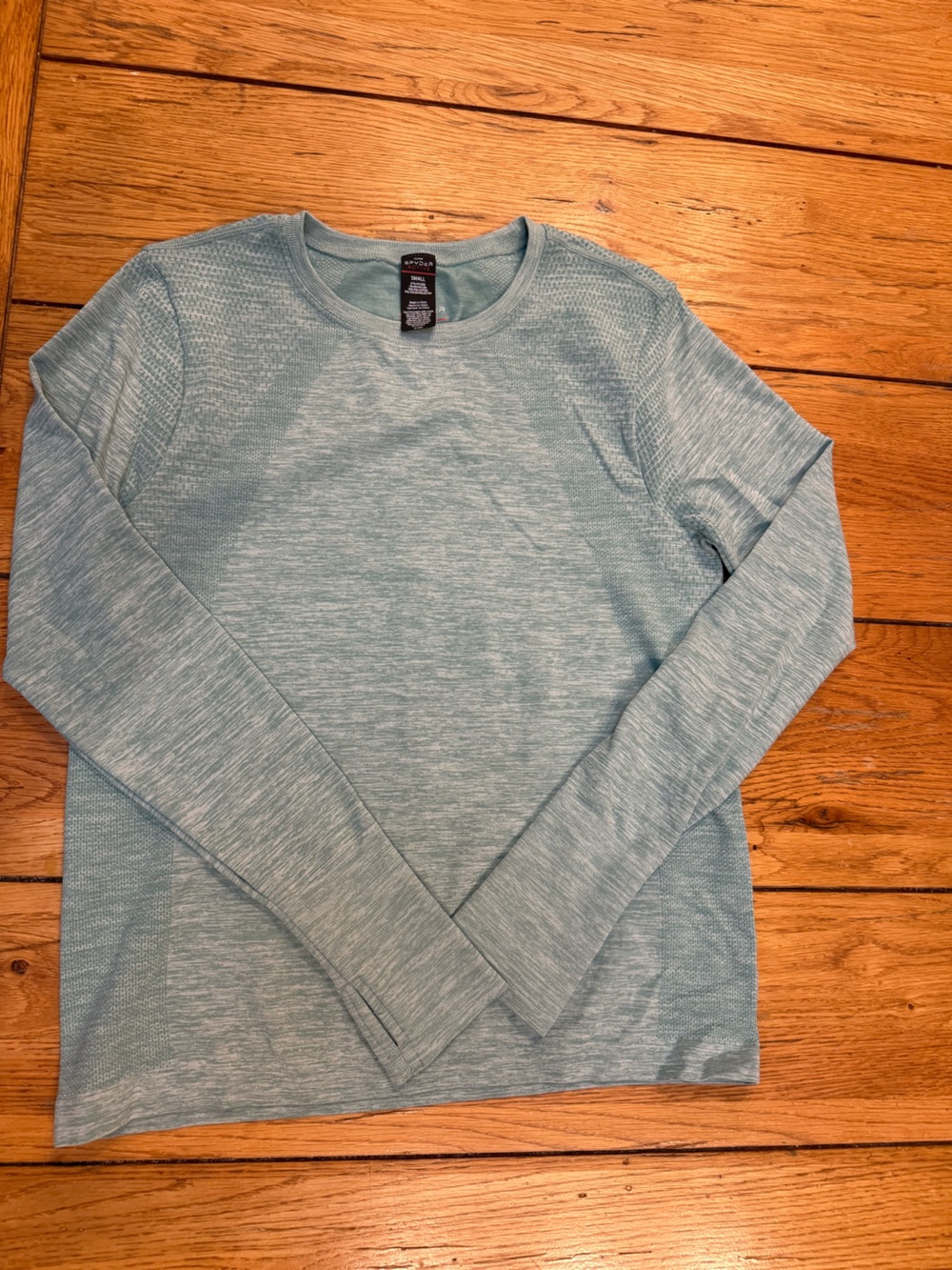 Spyder Women's Light Blue Heather Long Sleeve Crewneck Top